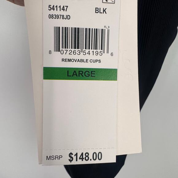 BECCA Modern Edge One Piece Swimsuit Plunge Neck Bathing Suits Size L NWT - Picture 10 of 12